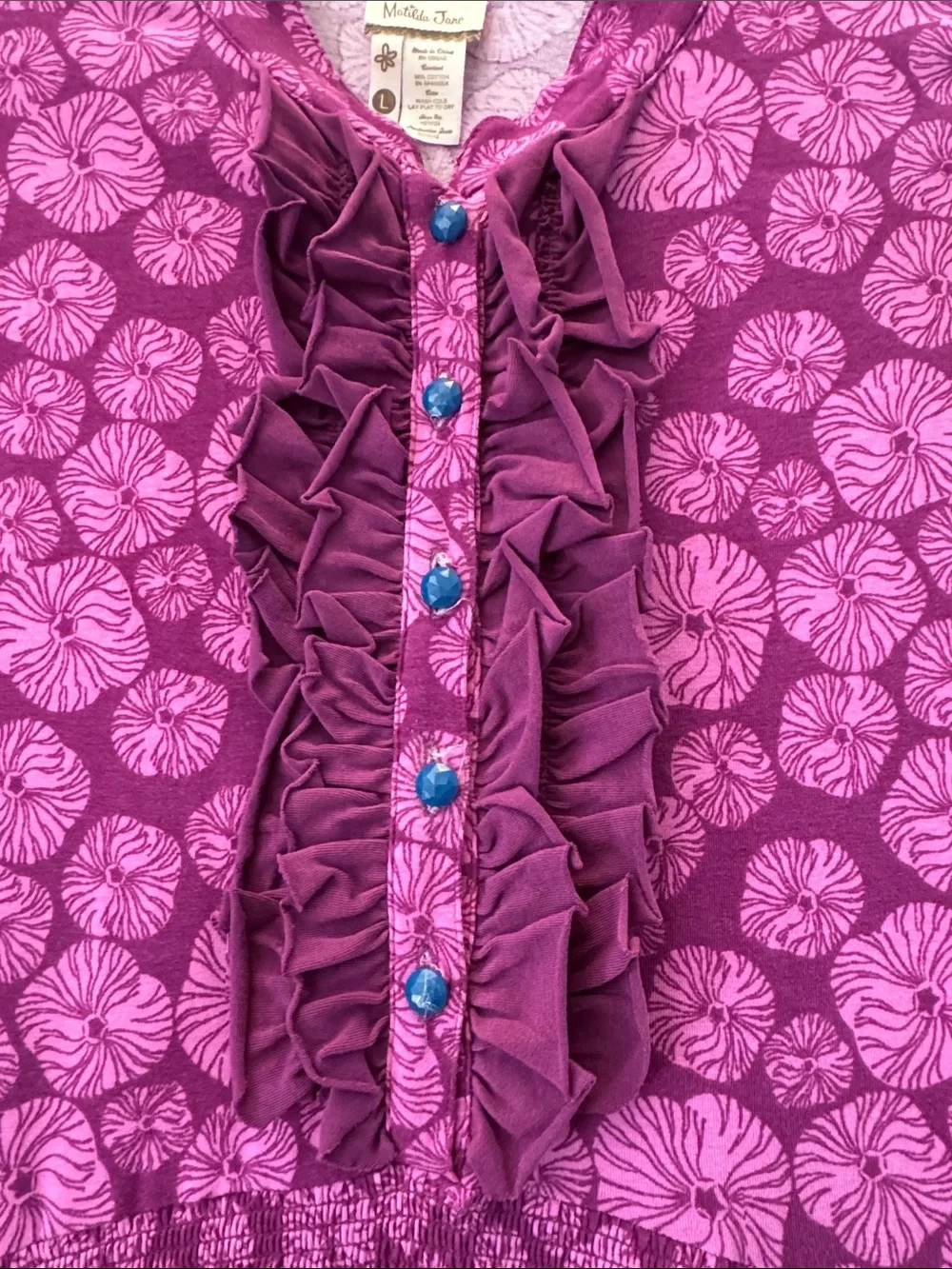Matilda Jane Magenta Floral Ruffle Front Dress